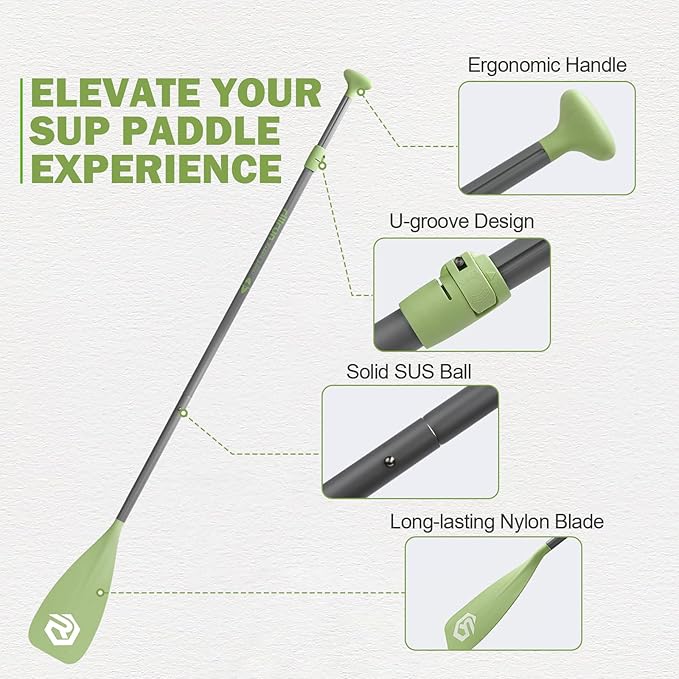 SUP Paddle - Paddle Board Paddle 4 Piece Stand Up Paddleboard Paddles Lightweight Floating Kayak Paddle - Light Blue - Lake Green - Light Green