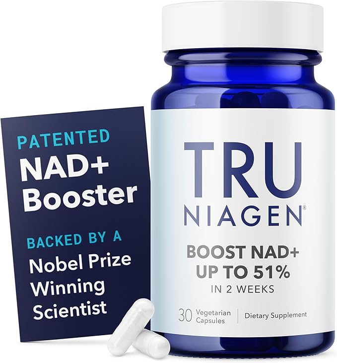 TRU NIAGEN Patented NAD+ Supplement for Anti Aging and Cell Regeneration, 300 mg Niagen, 30 Servings | Supports Cellular Energy, Brain, Muscle | Nicotinamide Riboside (NR) Take 1 Daily | 1 Bottle