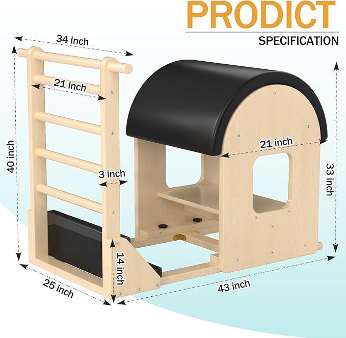 Pilates Barrel, Pilates Spine Corrector is Designed for People who Work in Offices, Pilates Arc Corrects Posture, Relaxes,Stretches to Make The Spine Soft and Supple- Sturdy Solid-3h09n1