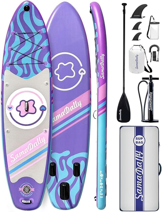 11'Stand Up Paddle Boards Surf Control with Premium SUP Board Accessories Backpack & Removable Fins, 34" Wide Inflatable Paddle Boards of All Skill Levels