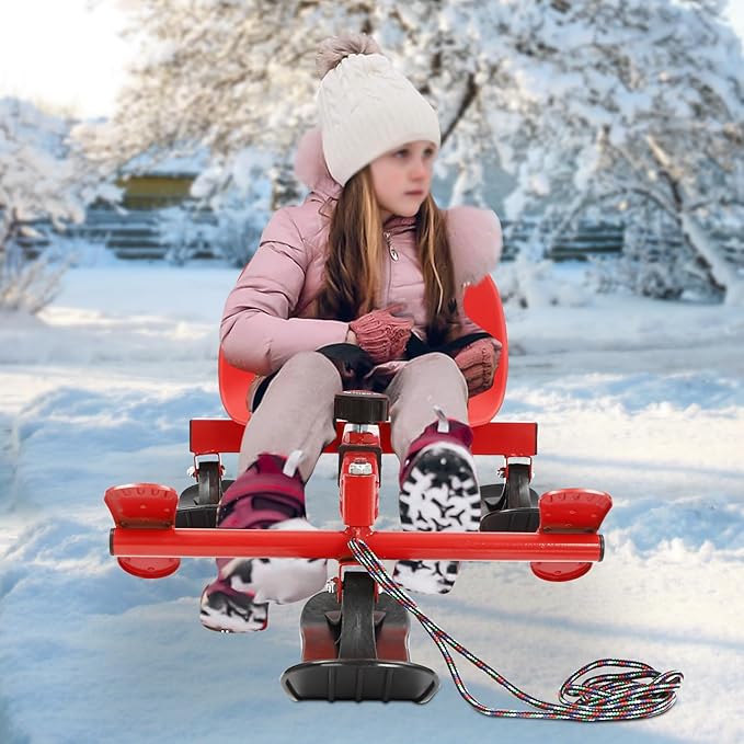 Snow Racer Scooter, Modern Ski Scooter Scooter up to 192.9lbs Board Snow Racer Sled for Kids and Adults