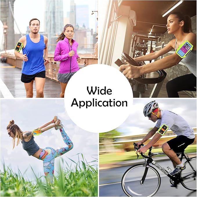 Running Armband with Earphone Bag Cell Phone Armband for iPhone 16 15 Pro 14 Plus 13 11 XR XS, Galaxy S24/S10 Water Resistant Sports Phone Holder Case & Zipper Slot Car Key Holder for 6.7 inch Phone
