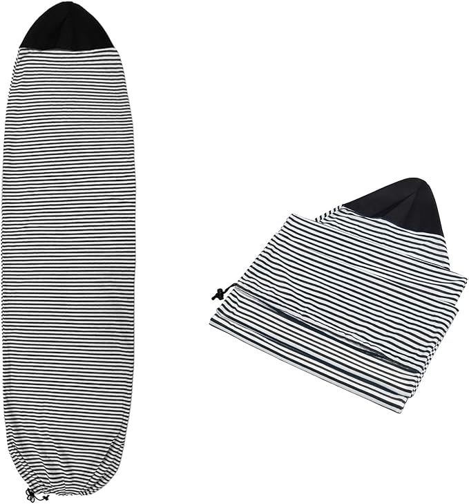 Surf Sock, Surfboard Sock Cover for Longboard Paddleboard Surf Board Sup Paddle Board, 6-8 FT Foot Quick Dry Stretch Surfboard Bag Sleeve with Drawstring Closure