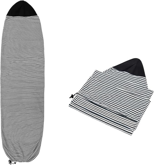 Surf Sock, Surfboard Sock Cover for Longboard Paddleboard Surf Board Sup Paddle Board, 6-8 FT Foot Quick Dry Stretch Surfboard Bag Sleeve with Drawstring Closure