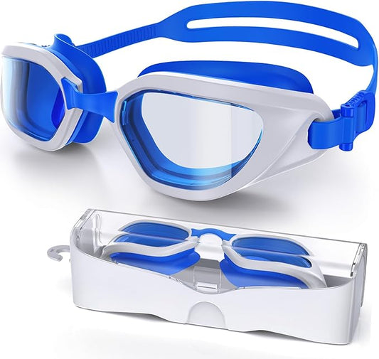 Swim Goggles, Unisex Adult Swimming Goggles Anti Fog Anti UV No Leakage Wide View for Men Women Youth