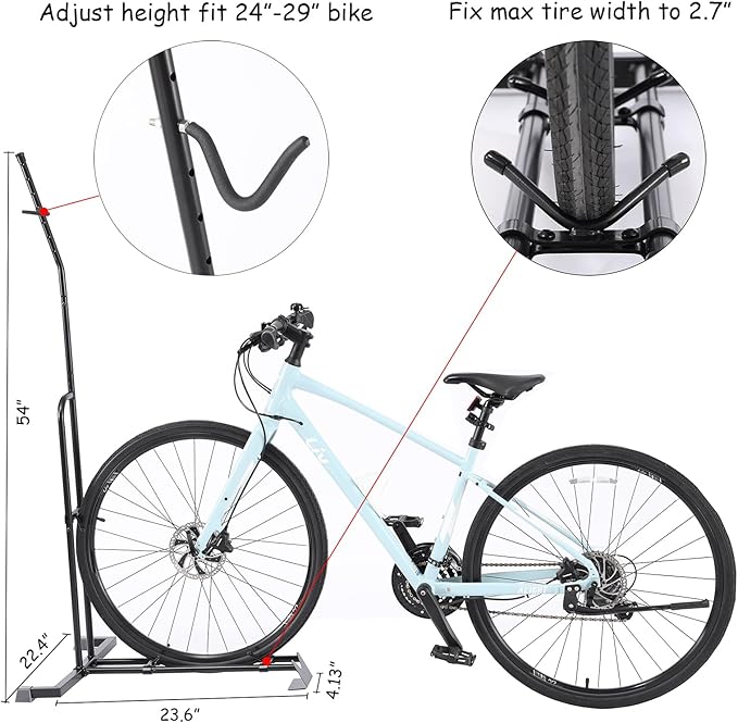 YueTong Vertical Bike Stand, 2 Bike Rack Garage, Upright and Horizontal, Indoor Bicycle Storage for Floor.
