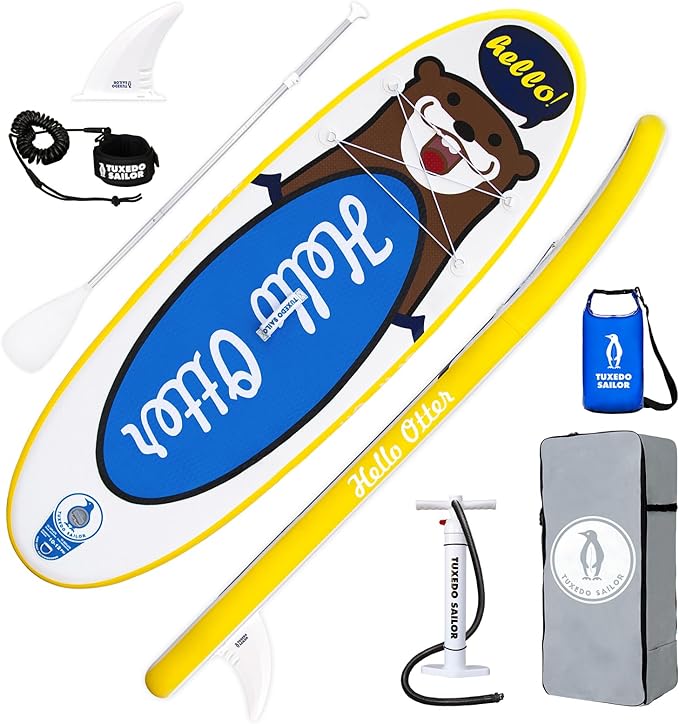 Tuxedo Sailor Kids Inflatable Paddle Board Lightweight and Safe Fishing Stand Up Paddle Board for Adults with Accessories