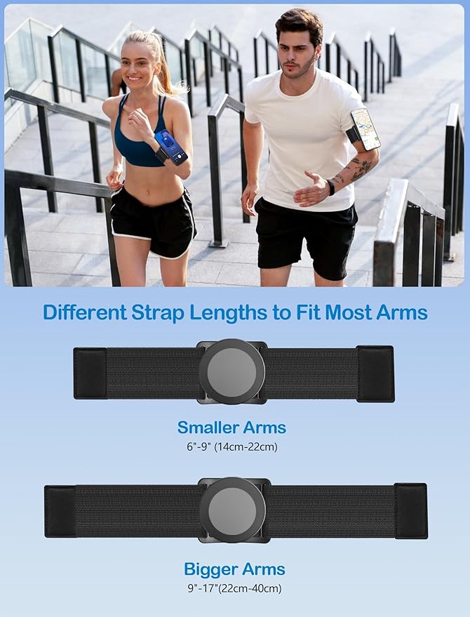 TOPGO [2 Generation Upgrad] Running Phone Holder for iPhone [360° Rotatable & Built-in Retractable Rope] Magnetic Wrist Phone Holder, Magsafe Armband for iPhone 17 Pro and Android (Black, 2 Straps)