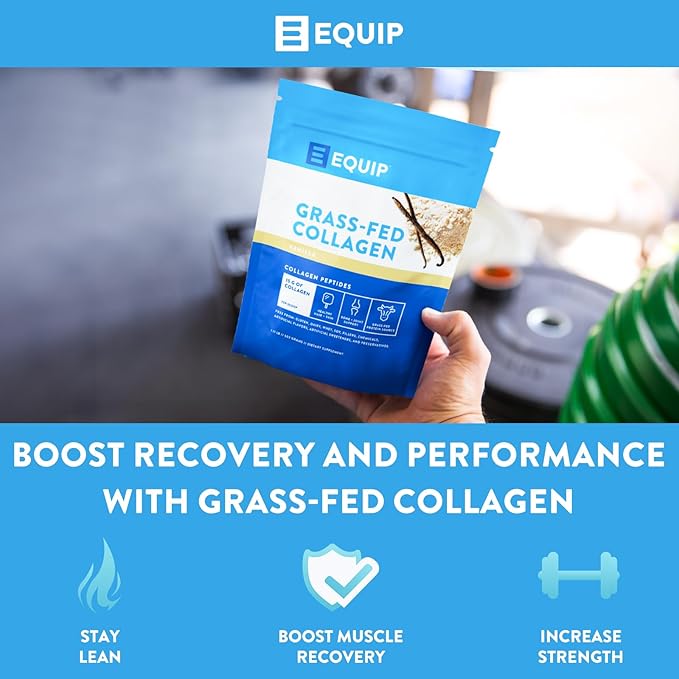 Equip Foods Grass Fed Collagen Powder | Hydrolyzed Bovine Collagen Peptides with Amino Acids | Prime Beef Collagen for Healthy Joints, Skin & Nails | Non-GMO, Paleo Friendly | 30 Servings, Vanilla