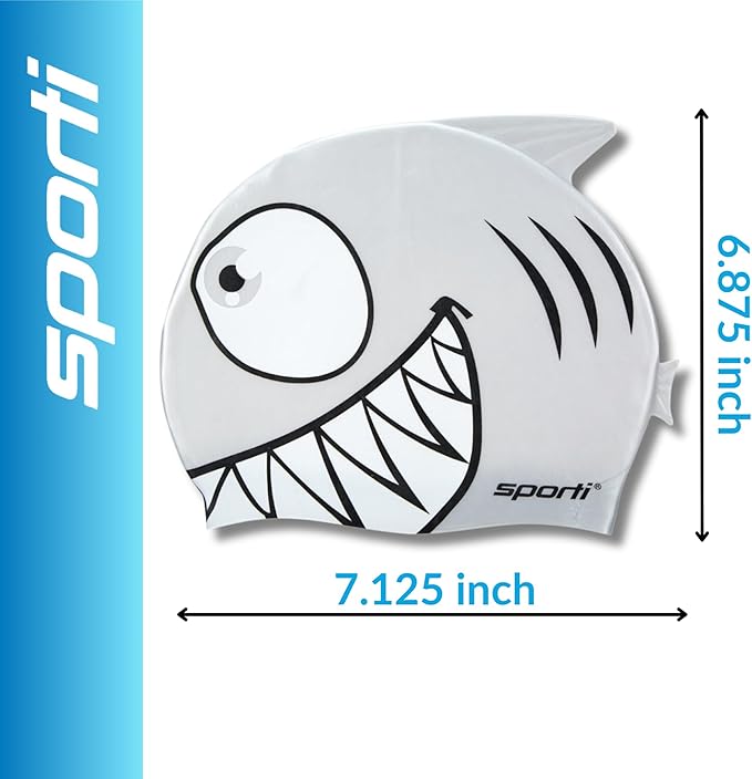 Sporti Silicone Swim Cap for Kids, Unisex Youth Swimming Cap, Protection Bathing Caps for Your Children, Aged 2-10