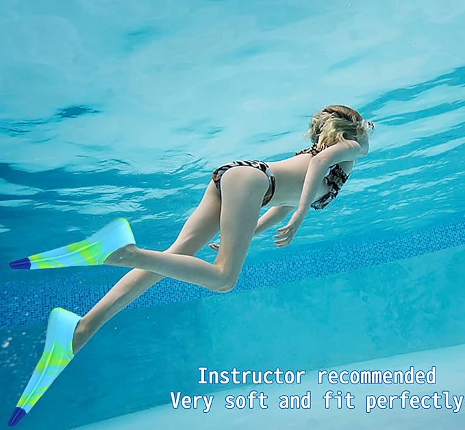 Kids Swim Fins,Short Comfortable Flippers for Lap Swimming and Training for Child,Girls,Boys,Beginners