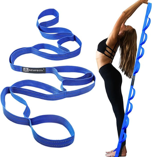 Premium Durable Stretch Straps with Loops, Stretching Strap for Physical Therapy, Multi-Loop Yoga Strap Fitness Exercise Strap for Yoga, Pilates, Dance, Flexibility&Exercise