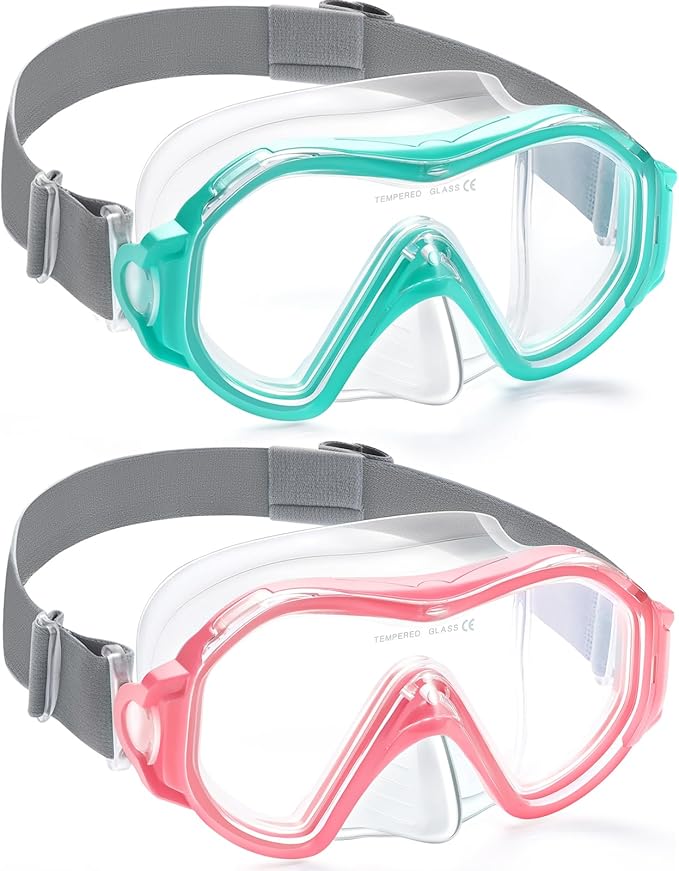 Supertrip Adult Swim Goggles Swimming Goggles with Nose Cover Elastic Fabric Strap Tempered Glass Snorkeling Gear for Adults
