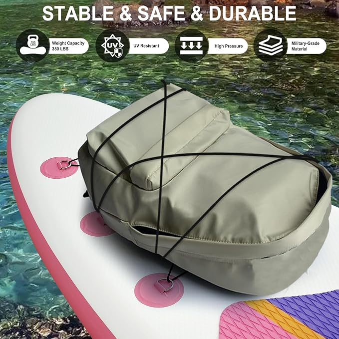 Inflatable Stand Up Paddle Board 10‘x30‘‘- Ultra-Light SUP with Backpack, Pump, Paddle, Coil Leash, 3 Fins, Repair Kit, Stable Design, Non-Slip EVA Deck for Adults & Youth