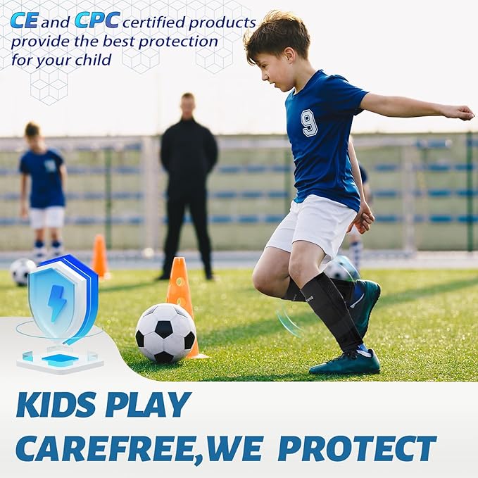 Sportout Soccer Shin Guards - Shin Guards Soccer Kids Youth Adult Protective Shin Pads with Sleeves and Insert Pocket for Boys Girls for Age 4-6, 6-8, 8-10,10-12,12-14,14-Adult