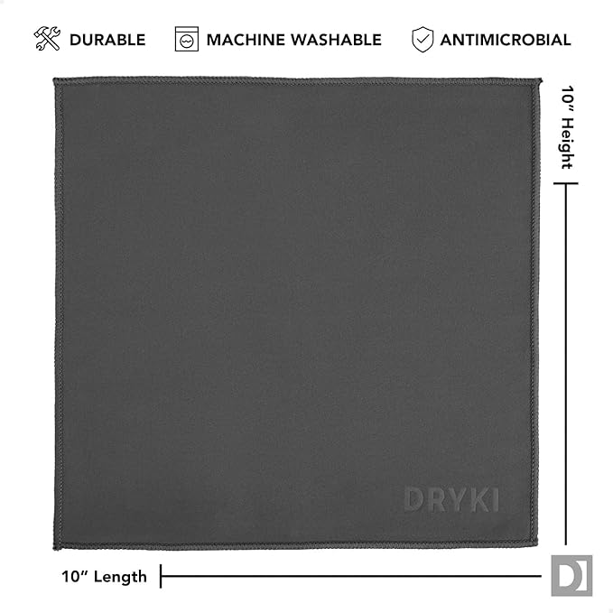 Pocket-Sized Sweat Towels - The Original Sweat Absorbing Handkerchiefs - Quick-Dry Microfiber Sweat Rags for Face, Hands, & Body - Men & Women - Gym, Sports, and Work (Dark Grey: 5 Pack)