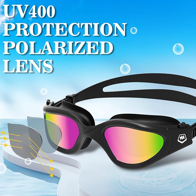 WIN.MAX Polarized Swimming Goggles Swim Pool Goggles Anti Fog Anti UV No Leakage Clear Vision for Men Women Adults Teenagers