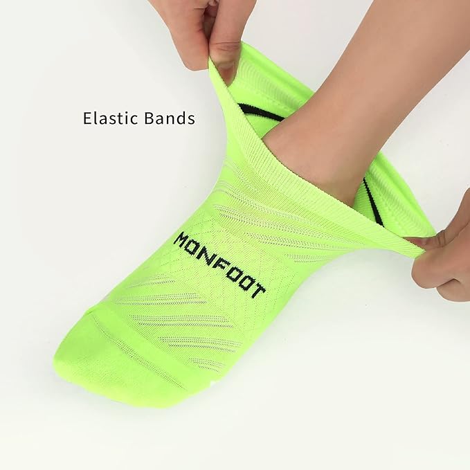 MONFOOT Men's/Women's 3-10 Pairs Silky Dry Athletic Cushion Ankle Socks, Multipack