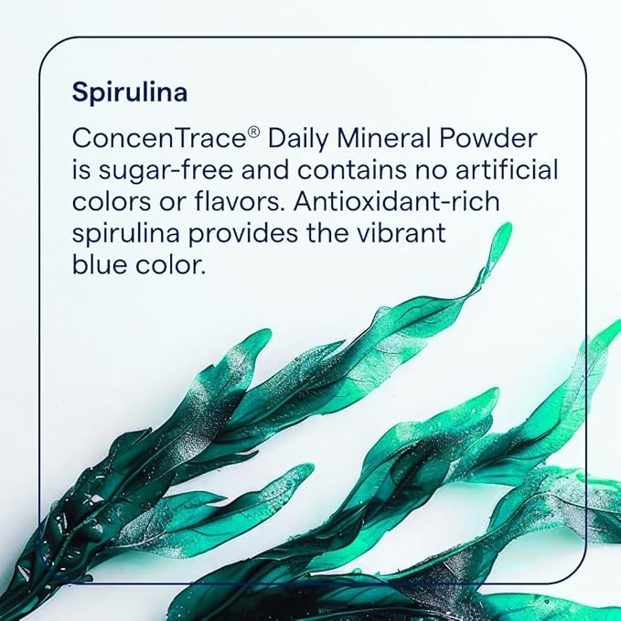 Trace Minerals ConcenTrace Daily Mineral Powder 60 Servings - 700mg of ConcenTrace per Serving (About 15 Drops) Full Spectrum for Whole Body Wellness- Blue Acai Flavor
