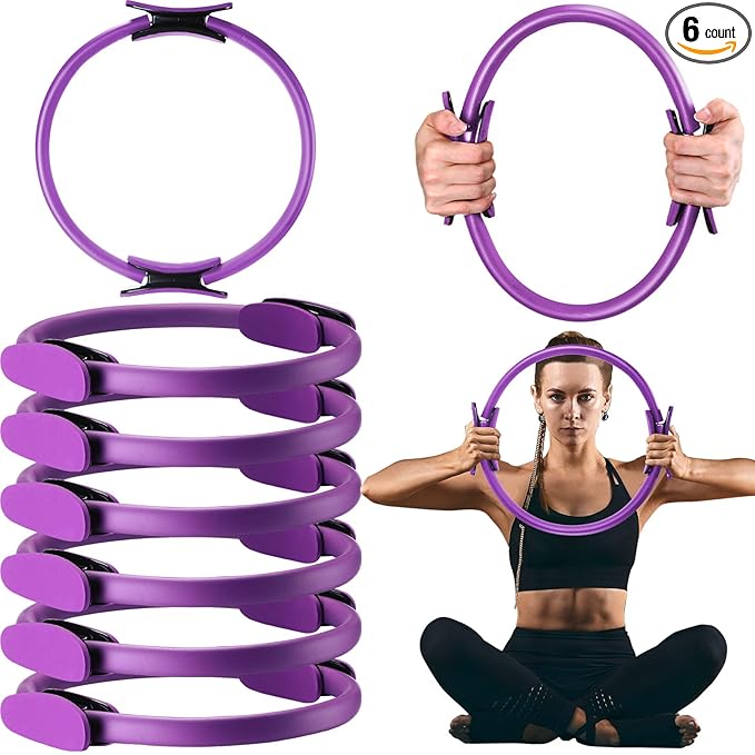 Syhood Pilates Ring 11. 81 Inch Pilates Circle Yoga Ring Magic Lightweight Flexible Workout Equipment for Fitness Physical Therapy Resistance Exercise Arms Legs