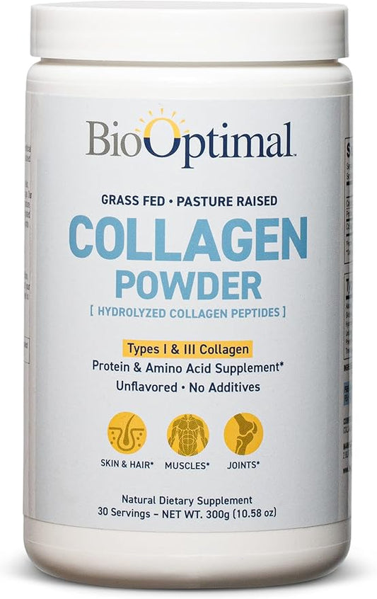 Collagen Peptides Powder - Grass-Fed, Pasture-Raised Hydrolyzed Protein Supplement for Skin, Hair, & Nails - Non-GMO, Zero Sugar Daily Supplement for Men & Women (30 Servings)