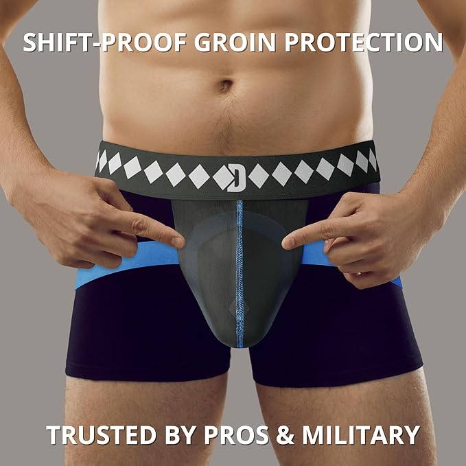 Diamond MMA Four-Strap Jock Strap Supporter with Built-in Athletic Cup Pocket for Sports