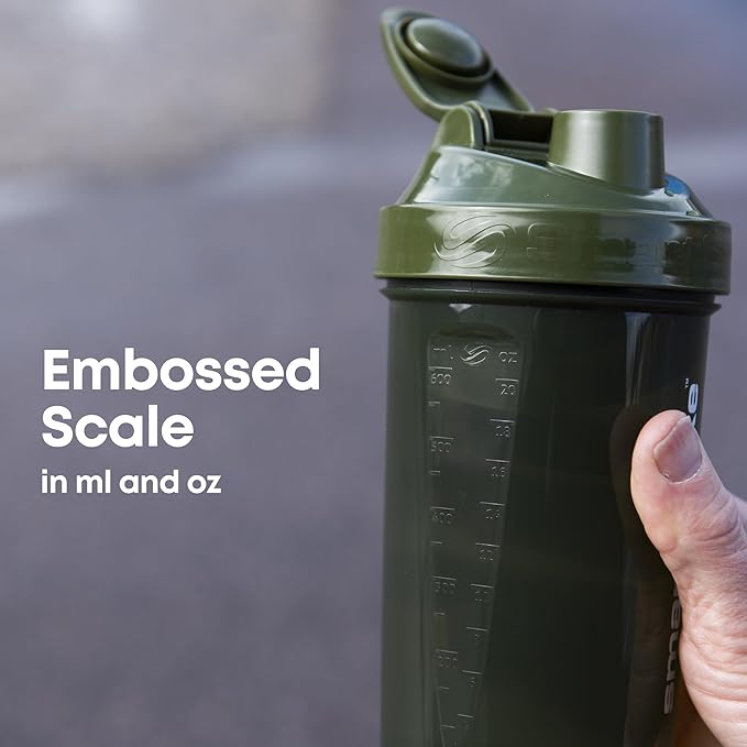 Smartshake O2GO ONE 4-Pack Protein Shaker Bottle 800 ml | 27 oz - Storage Included - Leakproof Screw-on Lid - BPA Free – Unisex - Mist Gray, Army Green, Black, Navy Blue