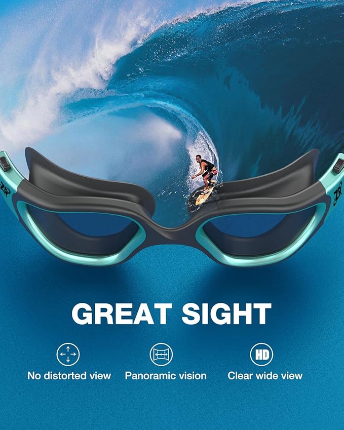 ZIONOR Swim Goggles, G1 MAX Polarized Anti-Fog Swimming Goggles for Men Women