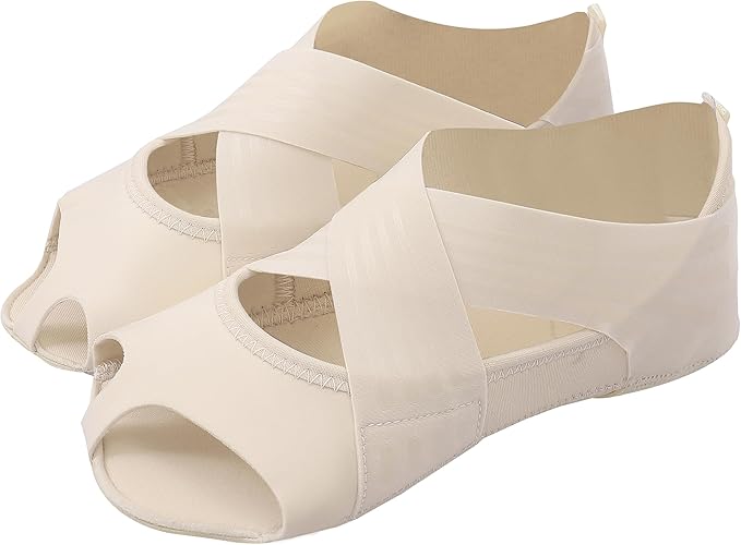 ABIRAM Yoga Socks Toeless Non-Slip Grips & Straps, for Pilates, Barre, Ballet, Bikram, Workout for Women