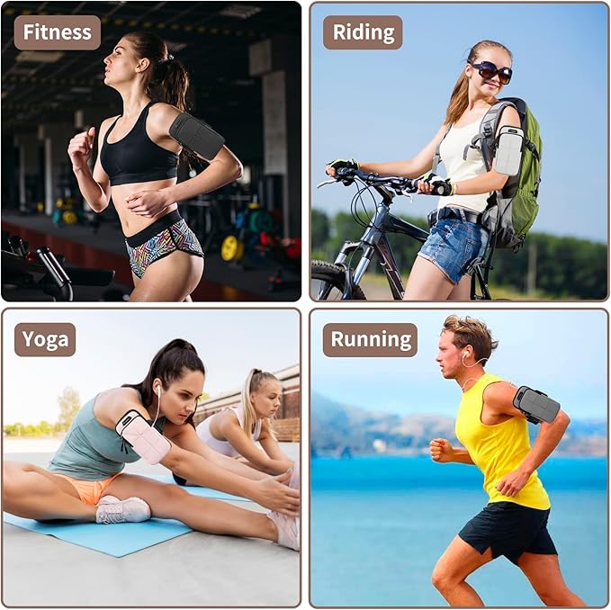 Phone Arm Bands for Running, Armband Cell Phone Holder for Exercise (Black)