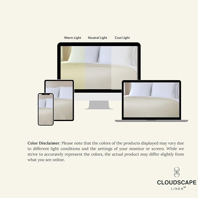 Cloud Scape Linen 100% Cotton Queen Size Blanket, Herringbone Pattern, Lightweight Summer Blanket,Best Gifts for Women, fits Full Size Bed, 92 x 92, Beige Fog