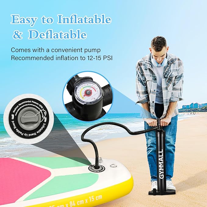 Paddle Board, Inflatable Stand Up SUP Paddle Boards for Adults & Youths of All Skill Levels, Wide & Non-Slip Deck Design Blow Up Paddleboards with Premium Accessories & Storage Bag