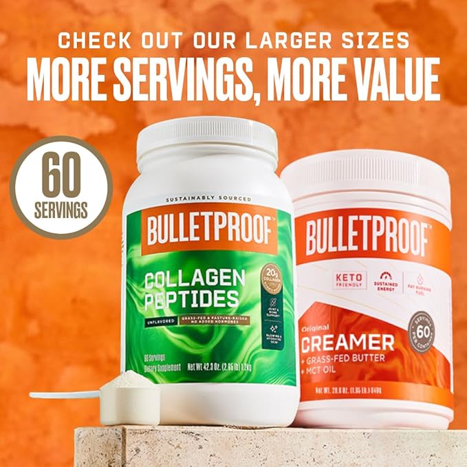 Bulletproof Unflavored Collagen Peptides Powder Packets, Pack of 15, Grass-Fed Collagen Protein and Amino Acids for Skin, Bone and Joint Support, Pasture Raised, No Added Hormones