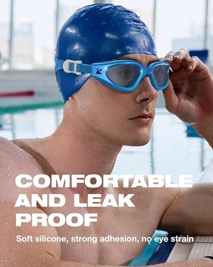 ZIONOR G1 Nava Super Anti-Fog Unisex Swim Goggles Mirror/Bright Smoke Lens