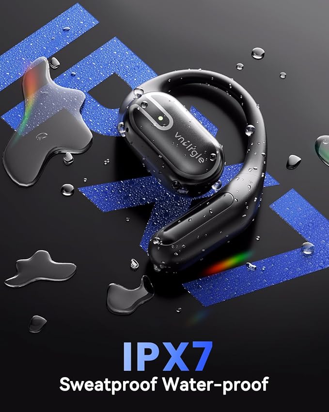 Open Ear Earbuds Bluetooth Headphones Wireless - 80Hrs Playtime Wireless Earbuds with IPX7 Waterproof Touch Control Earphones Sport with 18.2mm Drivers Stereo Sound Bluetooth 6.0 for Running Fitness