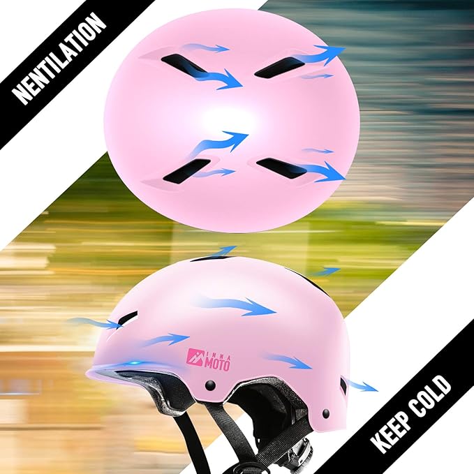 Skateboard Helmet for Adults - Adjustable Certified Safety Adults Helmet for Skateboarding Bike Bicycle Scooter Cycling Skate Skating Multisport Helmets for Women Men Boys Girls Kids Youth