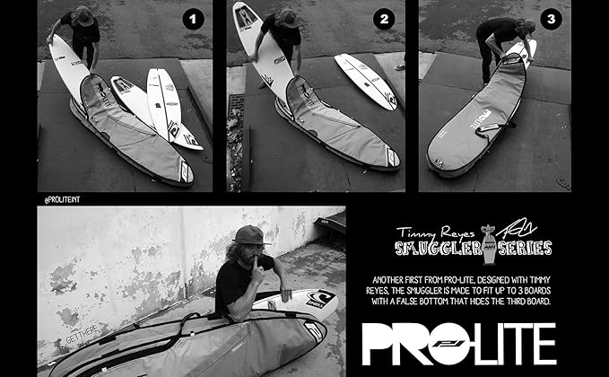 Pro-Lite Smuggler Series Surfboard Travel Bag-Shortboard (1-3 Boards) size 6'0, 6'3, 6'6, 6'10