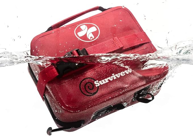 Surviveware 184 Pcs Waterproof Premium Survival First Aid Kit - Survival Emergency Preparedness for Travel Camping Gear, Survival Kit and Outdoor Emergencies - Survival Kit