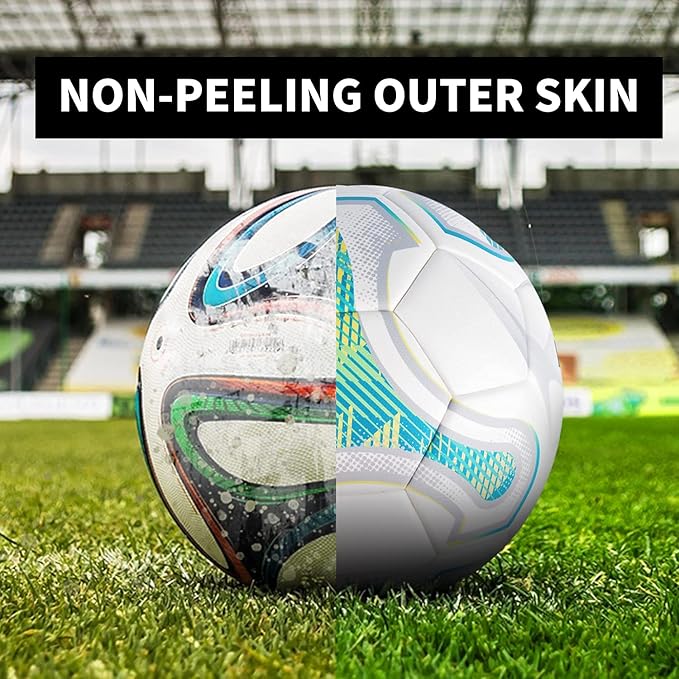 SHOKE Soccer Ball Size 5 Official Size Soccer Ball Thermal Bonded Training Slip Resistant