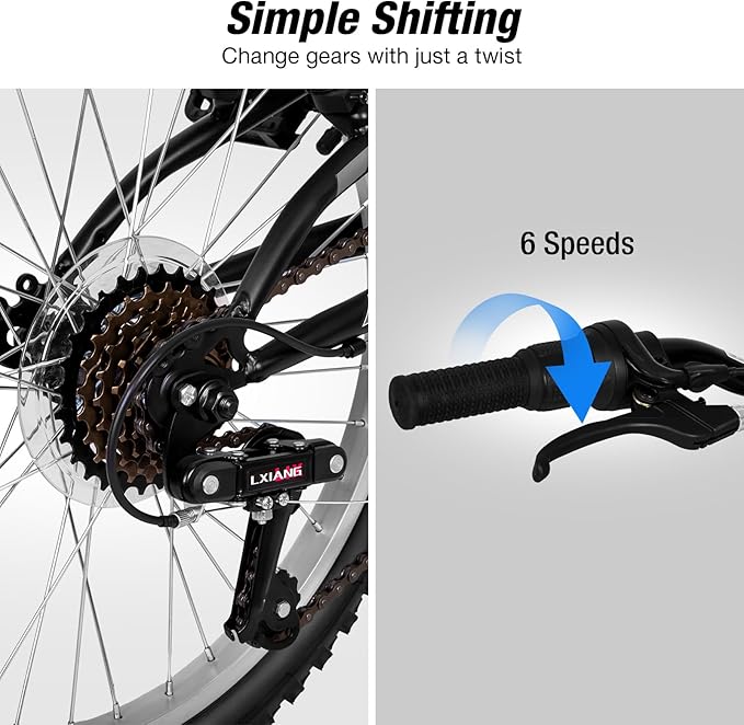WEIZE Kids Mountain Bike, 20 inch Kids' Bicycles for 6-11 Years Old Boys Girls with Dual Full Suspension, 6 Speeds Drivetrain, High-Carbon Steel Frame, Ideal for Young Riders and Adventurers