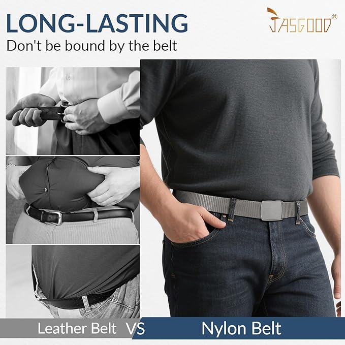 JASGOOD Nylon Canvas Breathable Military Tactical Men Waist Belt With Plastic Buckle