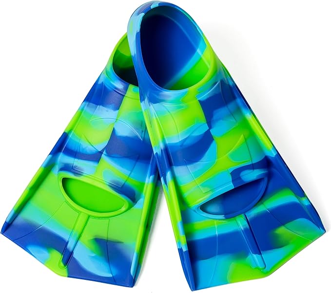 Kids Swim Fins,Short Comfortable Flippers for Lap Swimming and Training for Child,Girls,Boys,Beginners