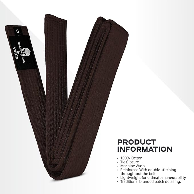 Karate Belt, All-Purpose Martial Arts Belt, Judo, Taekwondo Belt, Durable MMA Color Rank TKD Belt Size 0-6.