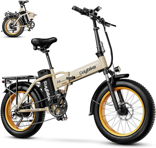 Foldable Electric Bike for Adults, 30+MPH, 48V 20Ah Removable Battery up to 80Miles, 20" Fat Tire Peak 1000W Motor Dirt Ebike Adult Electric Bicycle for City Commute Beach Mountain Adventurous E Bike