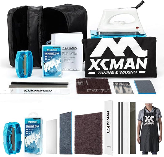 XCMAN Complete Ski Snowboard Tuning and Waxing Kit with Waxing Iron,Universal Wax,Edge Tuner,Brush,Wax Scraper,Ptex