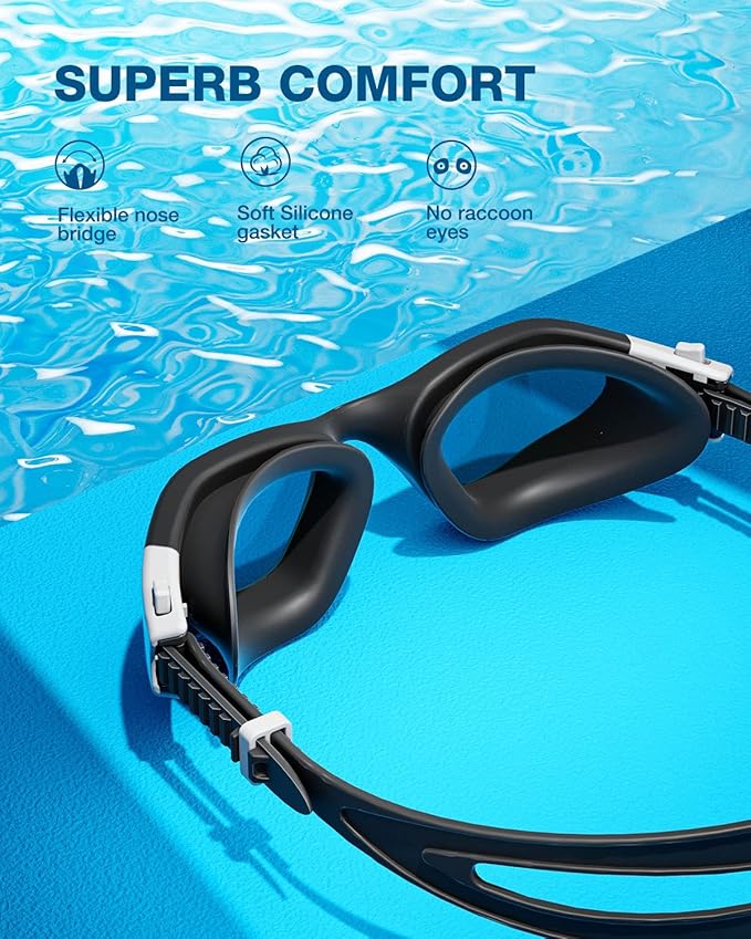 ZIONOR Swim Goggles, G1 SE Swimming Goggles Anti-fog for Adult Men Women