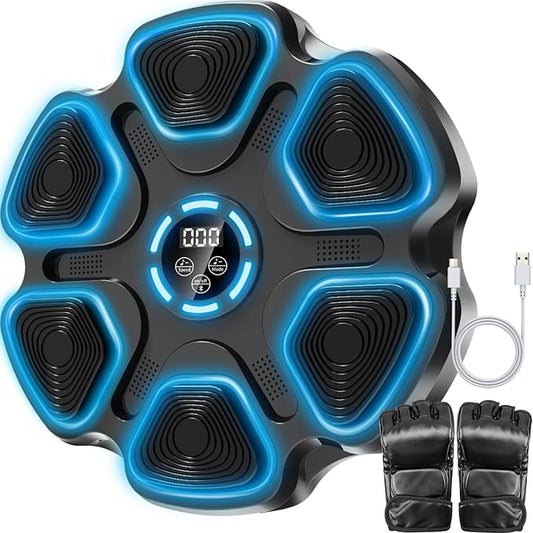 Music Boxing Machine, Large Size Music Punching Machine for Adults Kids, Interactive Boxing Target Wall Mounted with Gloves, Gift for Men