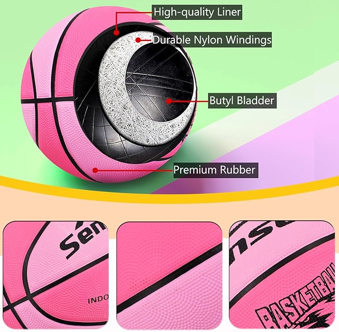 Senston Kids Basketball Balls Size 3/5/7 Basketballs Indoor Outdoor 27.5/29.5 inch Basketball Gifts for Kids/Girls/Boys