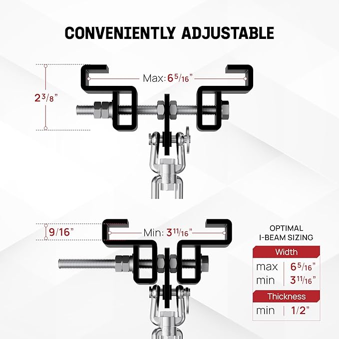 Yes4All Punching Bag Hanger, Stainless Steel Swivel Chain with 4 Snap Hooks for Heavy Bag, Gym Swing, Trapeze, and Hammock