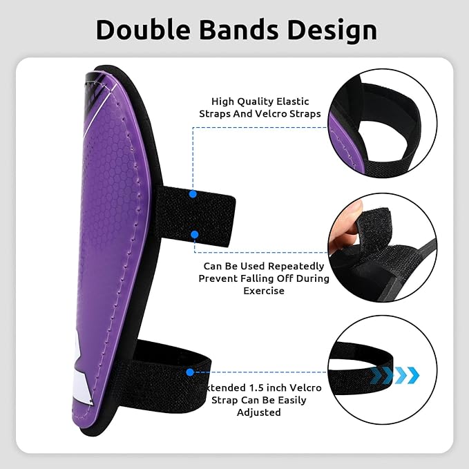 Shin Guards Soccer Youth Kids - Shin Guard for Boys Girls Teenagers Toddler 2-18 Years Old - Football Shin Pads Protection Equipment with Adjustable Straps